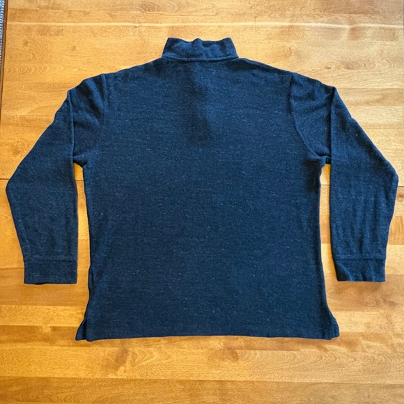 POLO Ralph Lauren Sweater Mens‎ Medium Estate Rib 1/4 Quarter Zip Pullover Gray - Picture 2 of 10